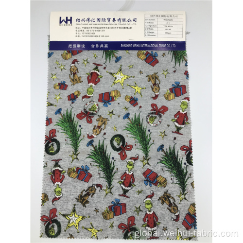 Knitted Jersey Knitted Fabric Christmas Pattern T/SP Polyester Fabrics Manufactory